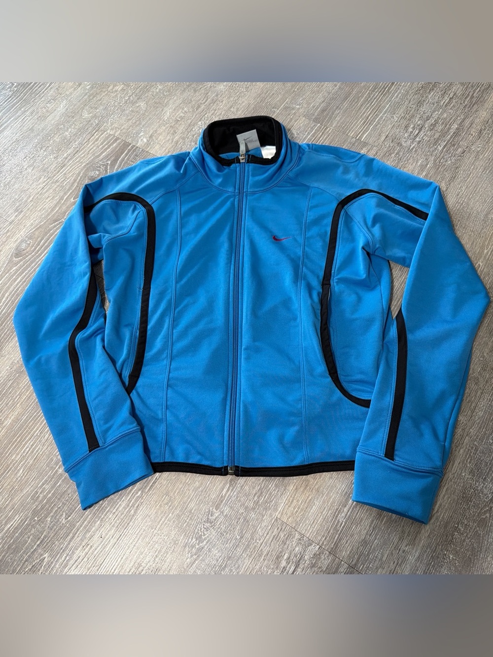 Nike Electric Blue Full-Zip Performance Jacket with Black Piping